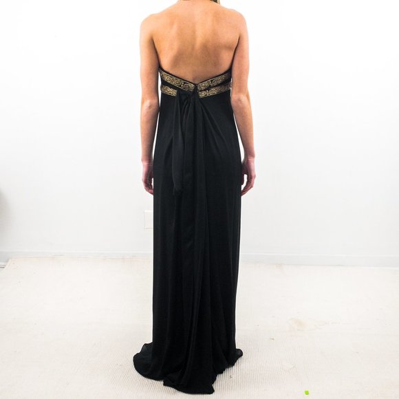 Marchesa 2 Silk Goddess Formal Maxi Gown Black - Picture 5 of 13